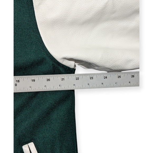 Ewha Womans University Varsity Jacket Leather Sleeves Green White L - Picture 11 of 13